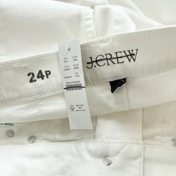 NWT J. Crew Petite Lower-rise Full-length Slim-wide Jean White Denim - Picture 4 of 6